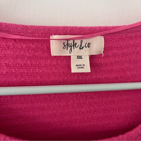 Style & Co Women’s Pink Boatneck Ribbed Sweater Rayon Nylon XXL - Picture 2 of 11